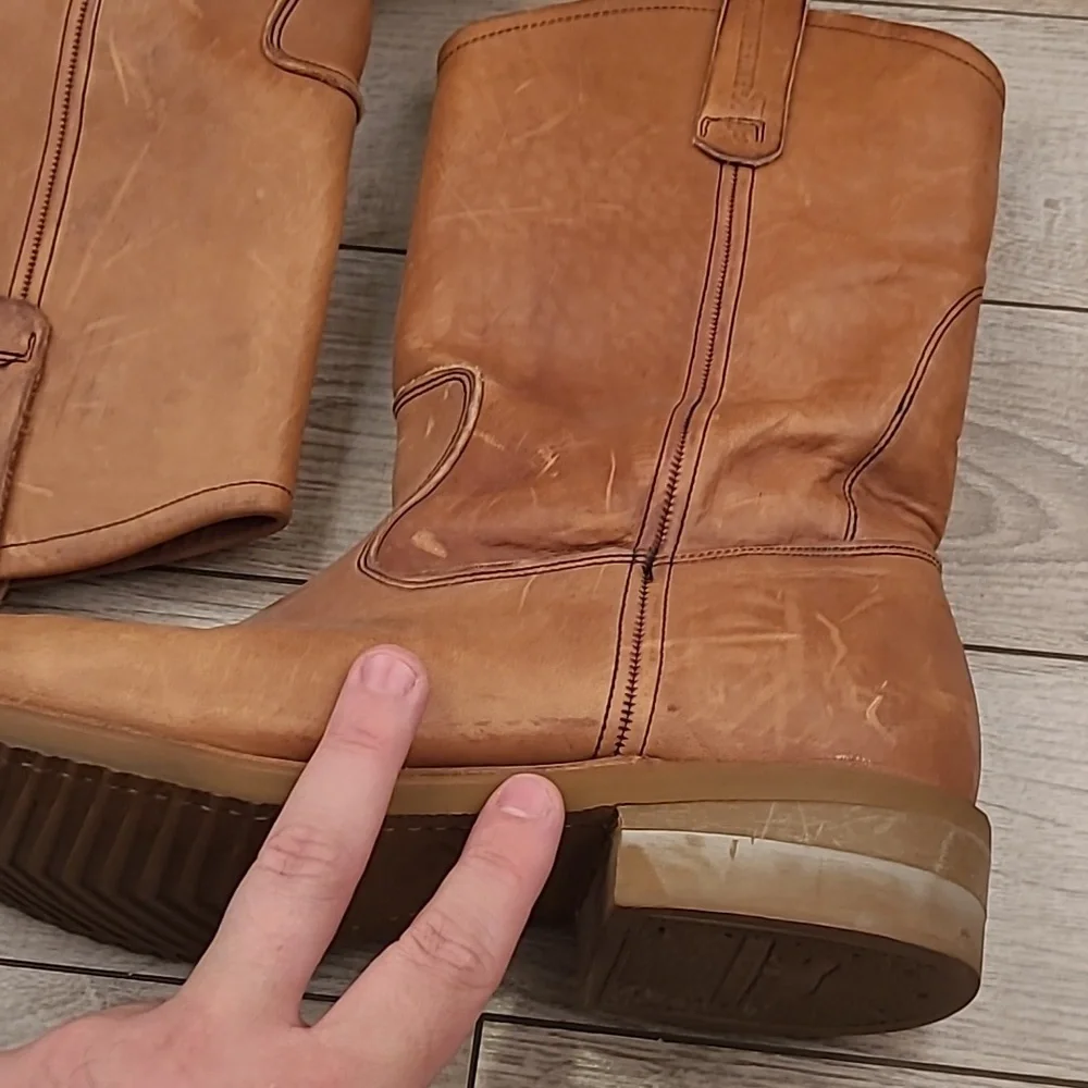 WOLVERINE Tan Brown Good Year Oil Chemigum Leather Western Boots Sz 11 B VTG‎